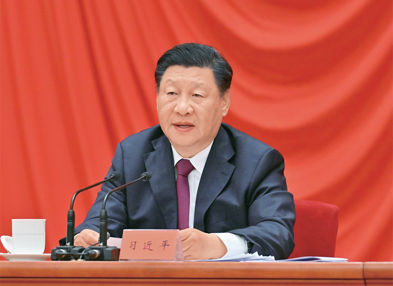 2022年5月10日，庆祝中国共产主义青年团成立100周年大会在北京人民大会堂隆重举行。中共中央总书记、国家主席、中央军委主席习近平在大会上发表重要讲话。 新华社记者 岳月伟/摄